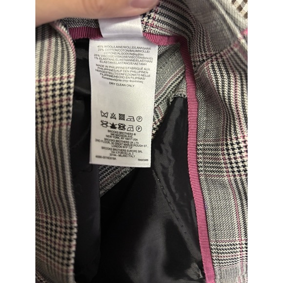 BROOKS BROTHERS Lanificio di Tollegno Wool Blend Floral Embroidered Pants 8 Gray - Picture 8 of 8